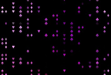 Fototapeta na wymiar Dark Purple vector cover with symbols of gamble.