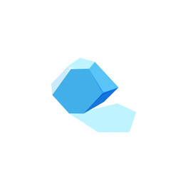 Ice block in form of hexagonal prism. Frozen piece of ice for game design. Vector illustration in cartoon style