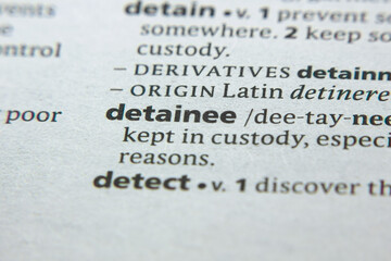 Word or phrase Detainee in a dictionary.
