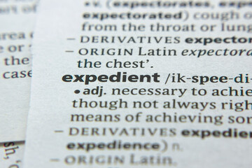 Word or phrase Expedient in a dictionary.