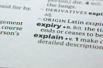 Word or phrase Expiry in a dictionary.