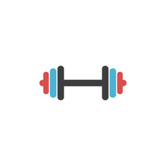 Dumbbell color Icon, gym activity icon in trendy flat style. Stock vector illustration isolated on white background.