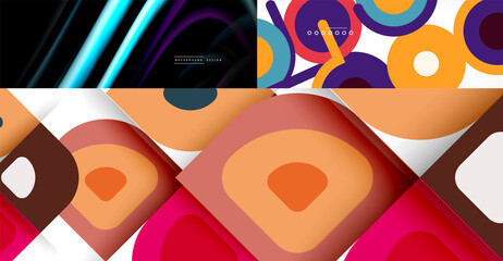 Geometric abstract backgrounds with various modern designs. Vector illustrations for covers, banners, flyers and posters and other templates