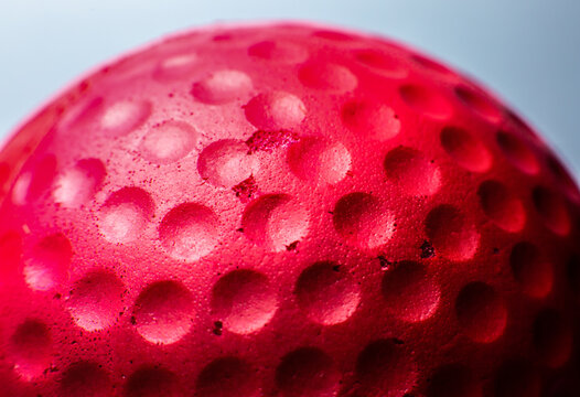 Red Rubber Ball Texture. Close Up Background.