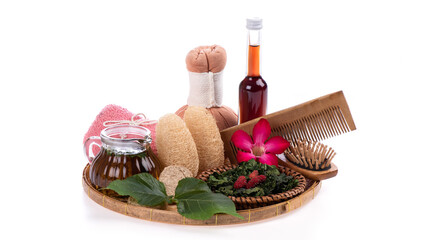 Fototapeta na wymiar Mulberry Tea brings facial and hair care, spa treatment.