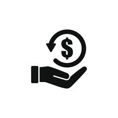 Cashback icon. Return money symbol concept isolated on white background. Vector illustration