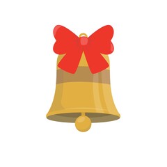 merry christmas bell with bowtie design, winter season and decoration theme Vector illustration