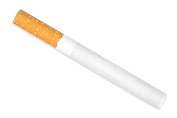 Quit smoking concept. Close up of a smoking cigarettes on white