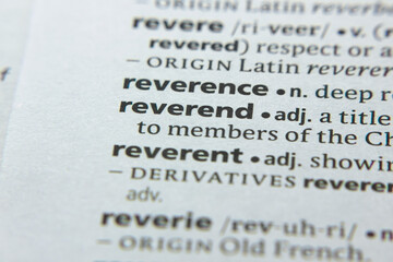 Word or phrase Reverend in a dictionary.