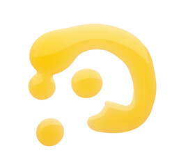 Spilled olive oil on white background