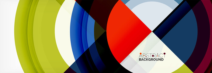 Obraz premium Round shapes, triangles and circles. Modern abstract background