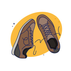 Hiking shoes, boots, isolated on white