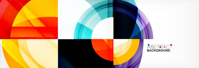 Obraz premium Round shapes, triangles and circles. Modern abstract background