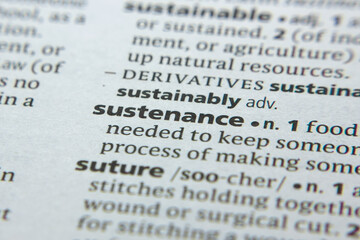 Word or phrase Sustenance in a dictionary.