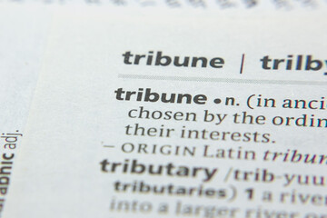 Word or phrase Tribune in a dictionary.