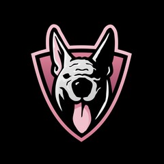 bull terrier dog e sport logo vector icon illustration