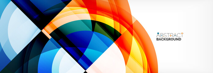 Obraz premium Round shapes, triangles and circles. Modern abstract background