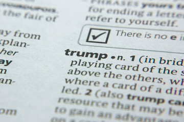 Word or phrase Trump in a dictionary.