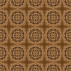 Unique circle motifs on Jogja batik design with soft brown color concept.
