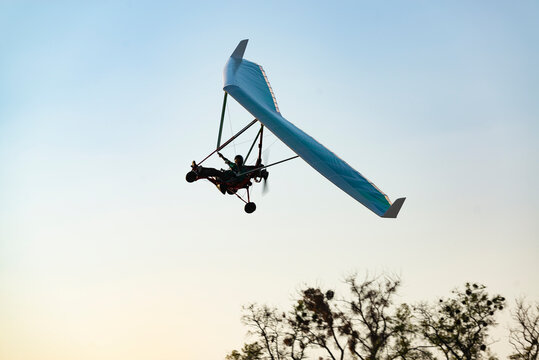Motorized hang glider wing silhouette.