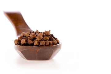 Dried clove flowers isolated on a white background.
