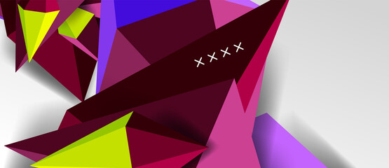 3d low poly abstract shape background vector illustration