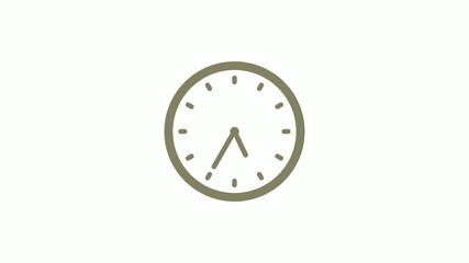 New yellow gray circle 12 hours clock icon on white background, Clock icon