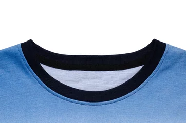 Deurstickers Collar of T-shirt Isolated on White Background. © Wiro Klyngz