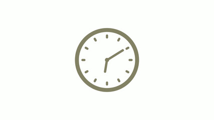 New yellow gray circle 12 hours clock icon on white background, Clock icon