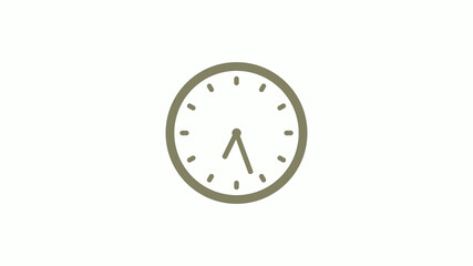New yellow gray circle 12 hours clock icon on white background, Clock icon