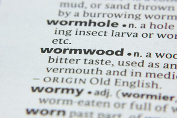 Obraz premium Word or phrase Wormwood in a dictionary.