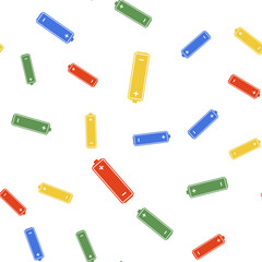 Color Battery icon isolated seamless pattern on white background. Vector.