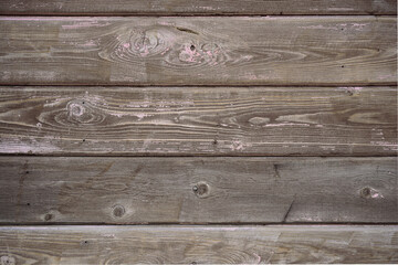 Wooden background of old boards with cracked and peeling paint.