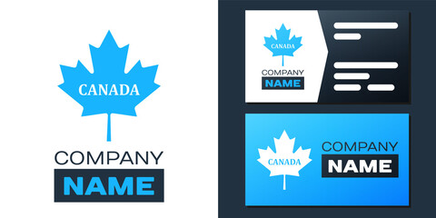 Logotype Canadian maple leaf with city name Canada icon isolated on white background. Logo design template element. Vector.