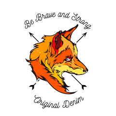 Red fox head emblem