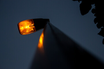 A street lamp in the evening