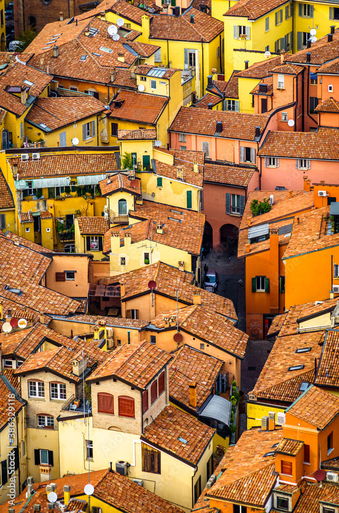 Canvas Prints famous old town of bologna in italy