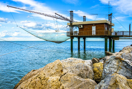 typical fishing hut in comacchio - italy