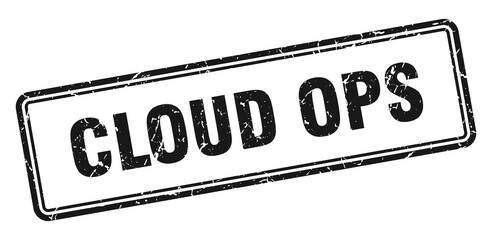 cloud ops stamp. square grunge sign on white background