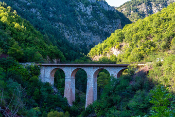 Gorges de Daluis or Chocolate canyon in Provence-Alpes, France.