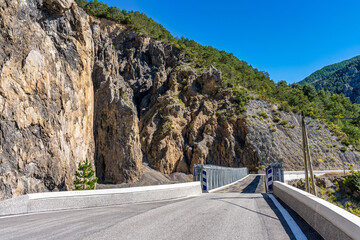 Panoramic view of the Mercantour National Park near Valberg, French Alps