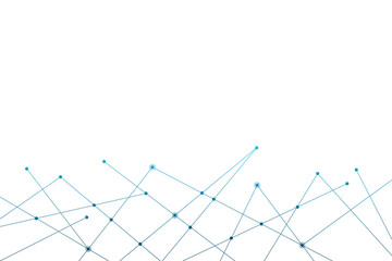 Abstract vector connection pattern. Blue gradient geometric network background. Molecular structure. Infographic scientific illustration for marketing project, business presentation, template, design