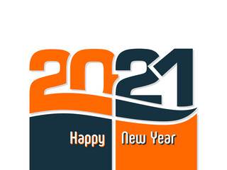 Happy new year 2021 Text Design vector.