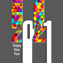 Happy new year 2021 Text Design vector.