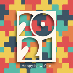 Happy new year 2021 Text Design vector.