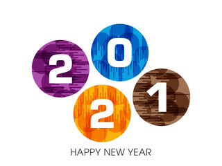 Happy new year 2021 Text Design vector.