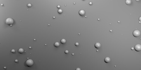 Colorful spheres floating, realistic illustration