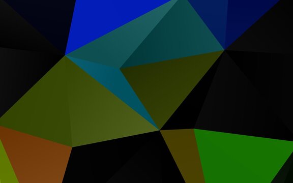 Dark Blue, Yellow vector polygon abstract layout. © Dmitry