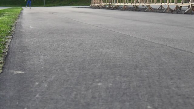 video of an athlete driving by on
roller skis