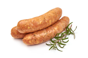Bavarian sausages, isolated on white background